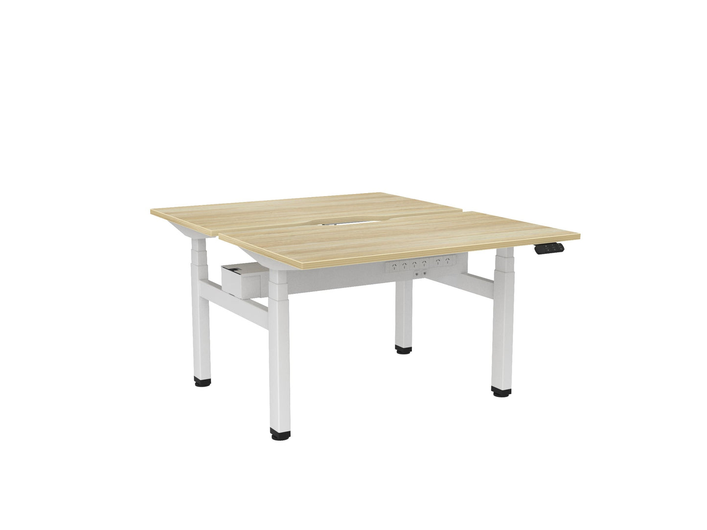 Haven Electric Double Sided Desk - Scallop Desktops
