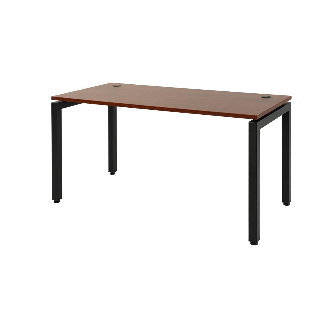 ultimo standard metal leg office desk cherry top black frame