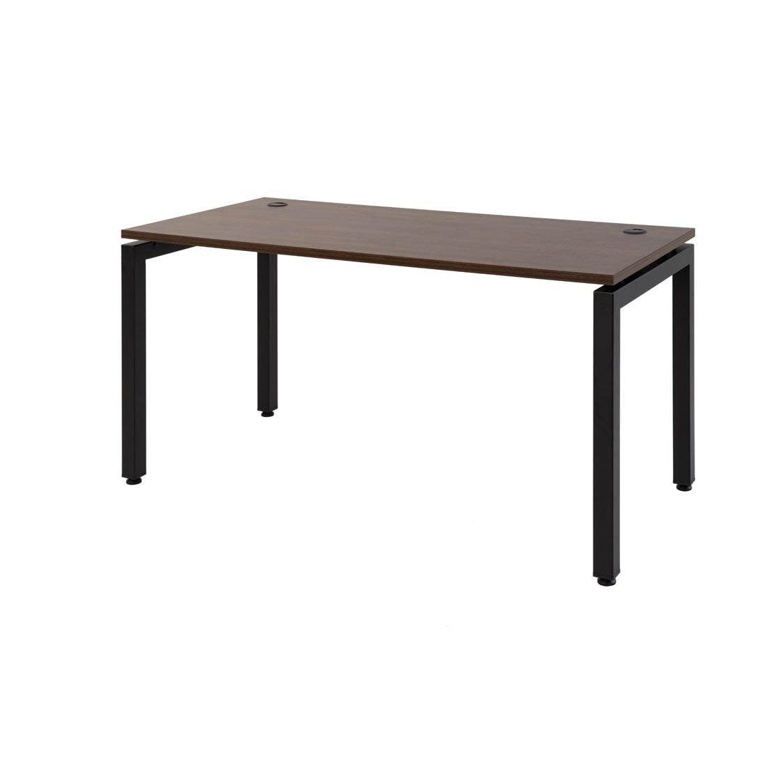 ultimo standard metal leg office desk dark oak top black frame