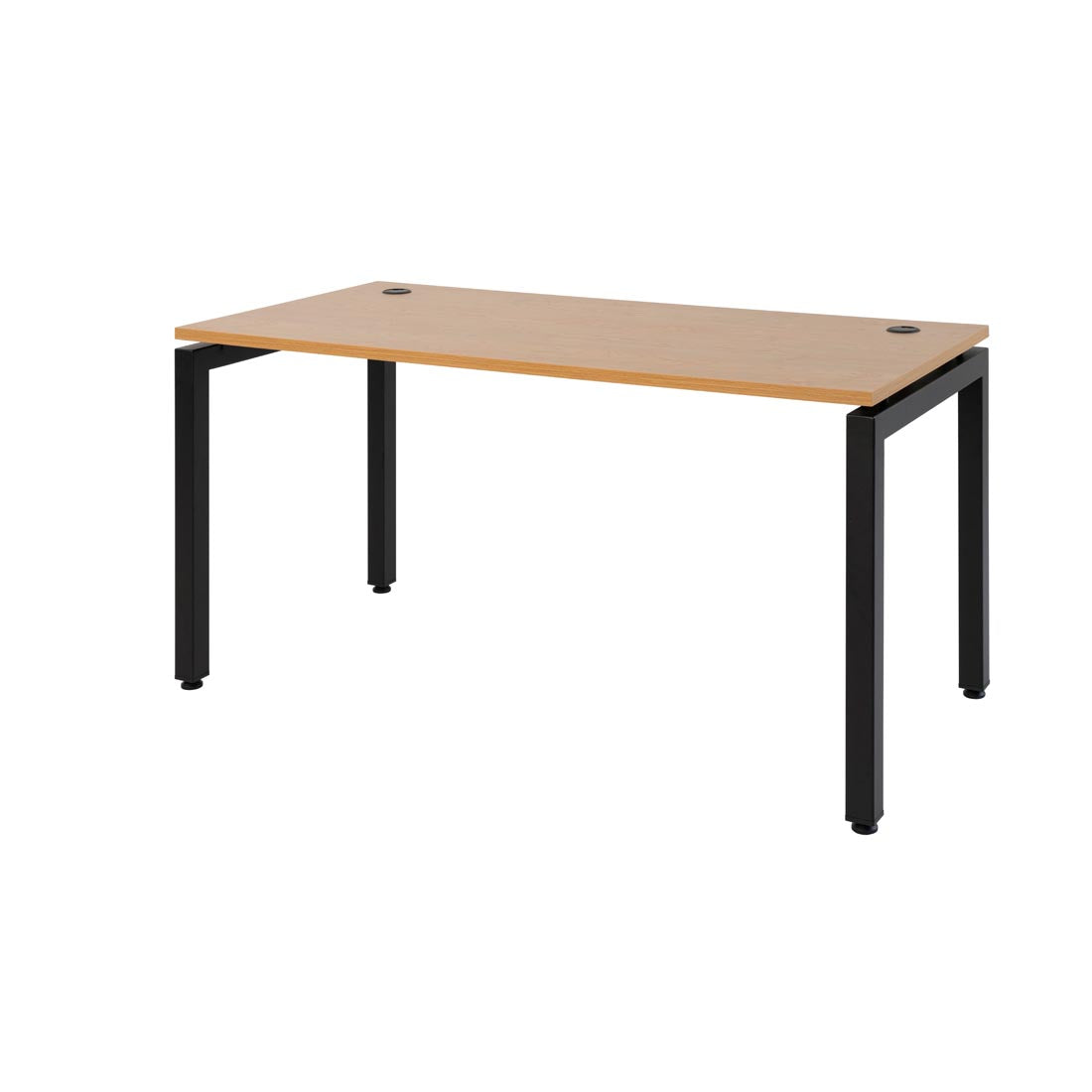 ultimo standard metal leg office desk english oak top black frame
