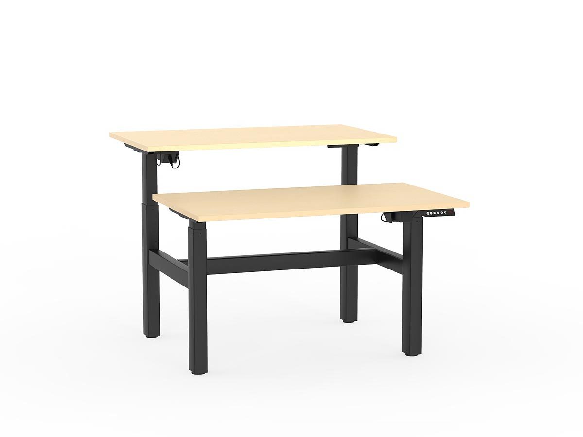 double sided electric height adjustable standing desk
