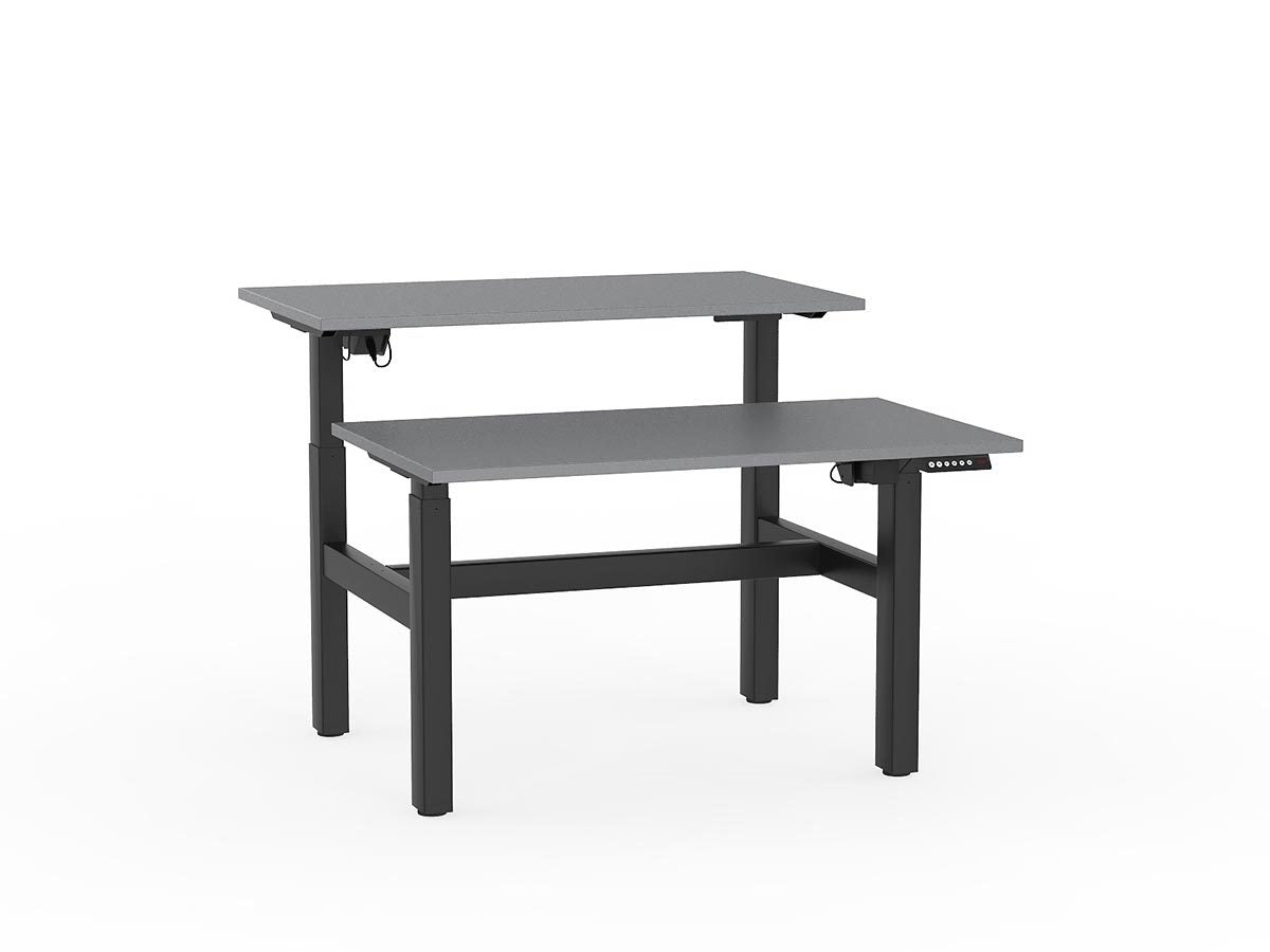 double sided electric height adjustable standing desk