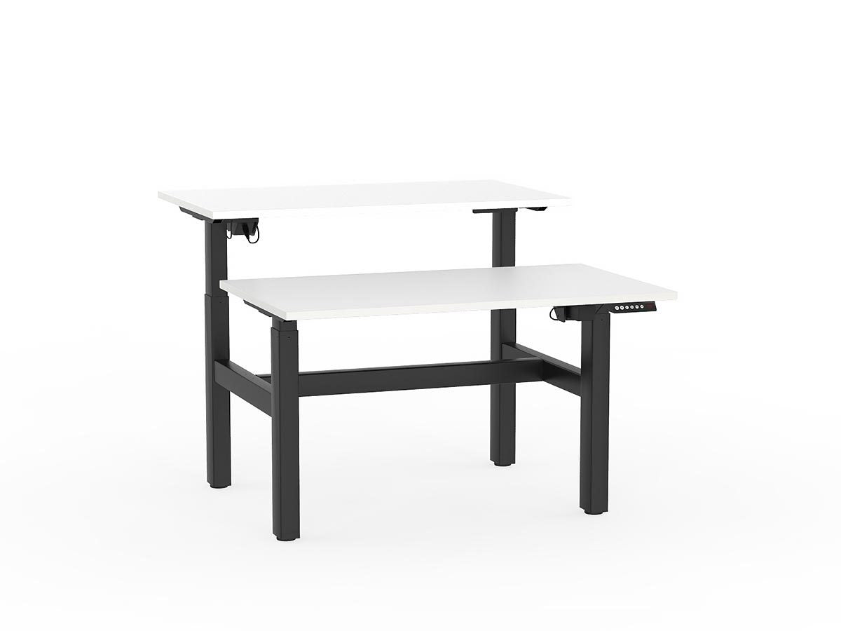 double sided electric height adjustable standing desk