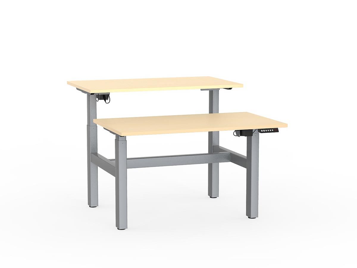 double sided electric height adjustable standing desk