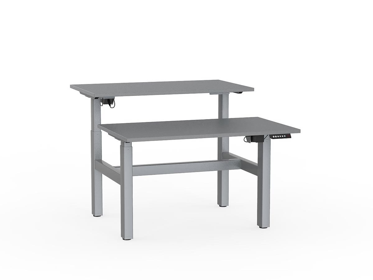 double sided electric height adjustable standing desk