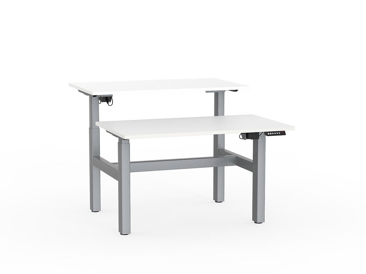 double sided electric height adjustable standing desk