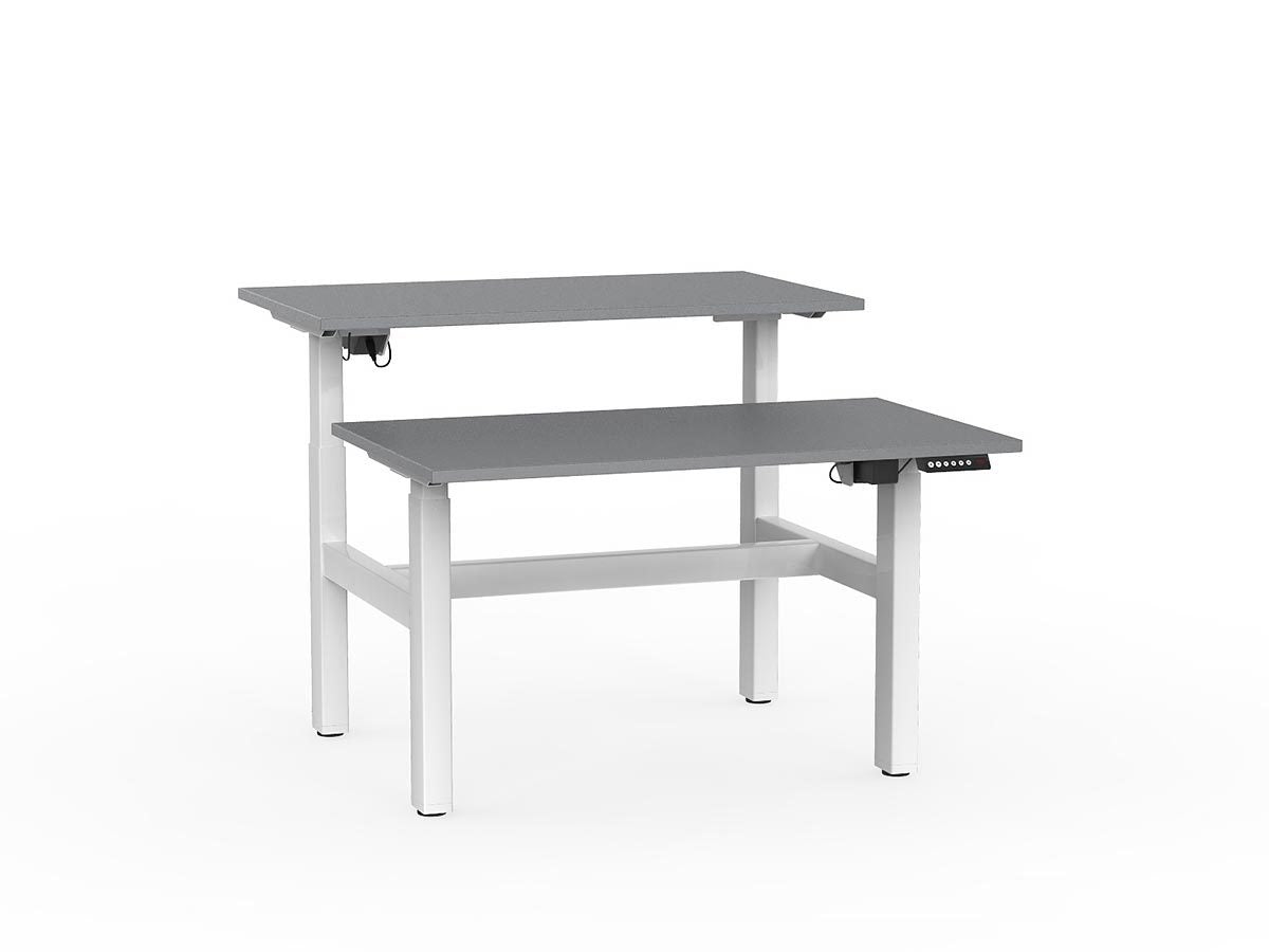 double sided electric height adjustable standing desk