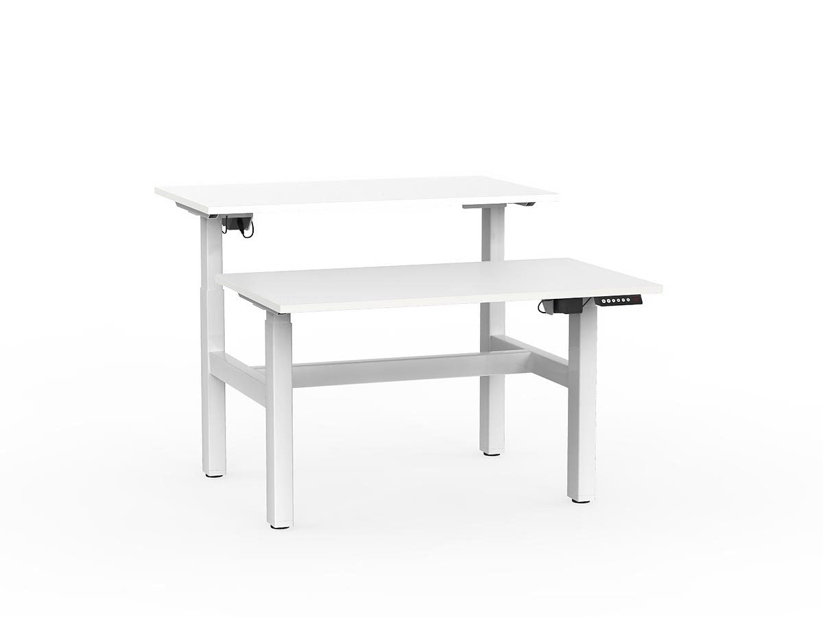 double sided electric height adjustable standing desk