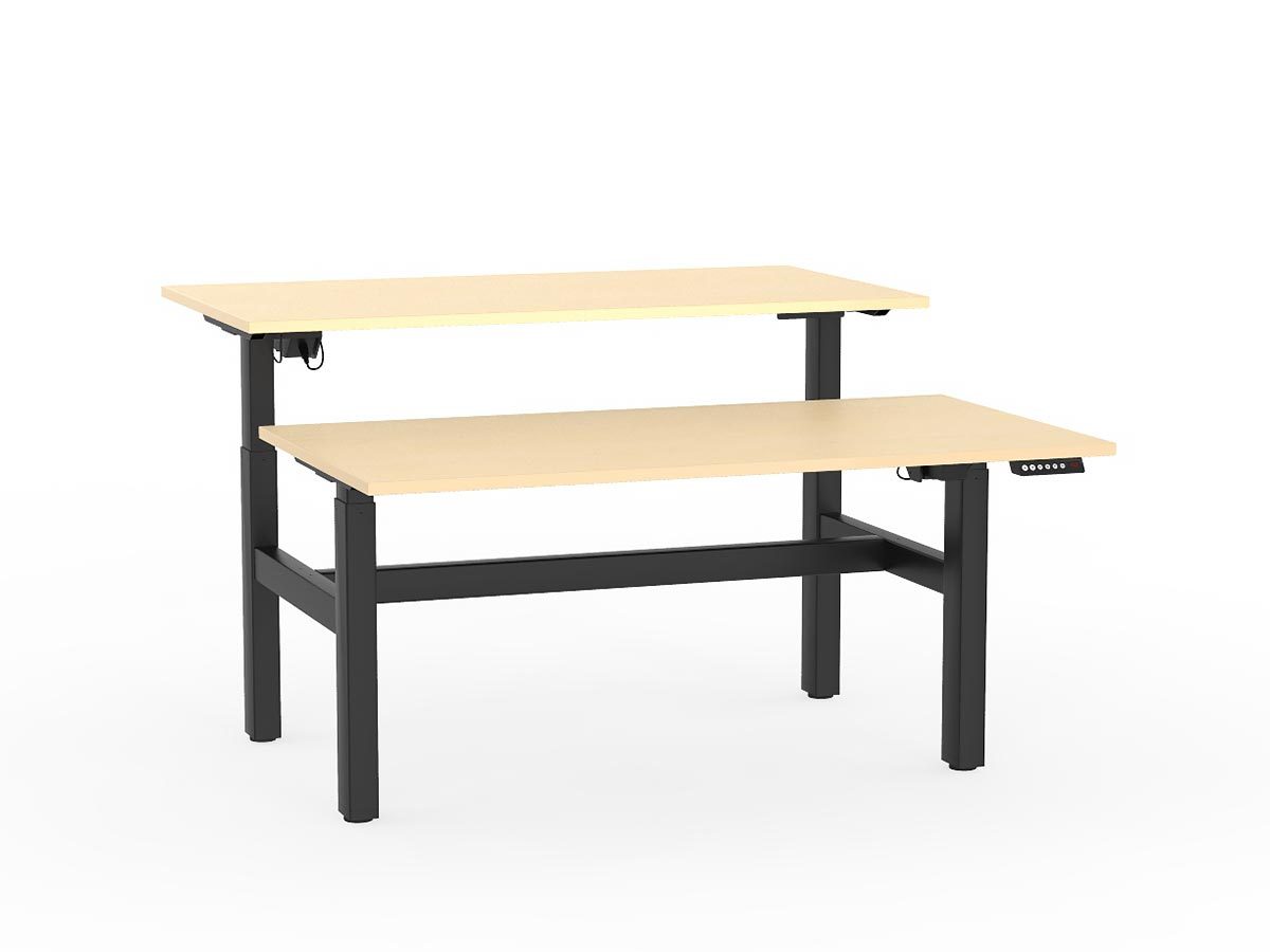 double sided electric height adjustable standing desk
