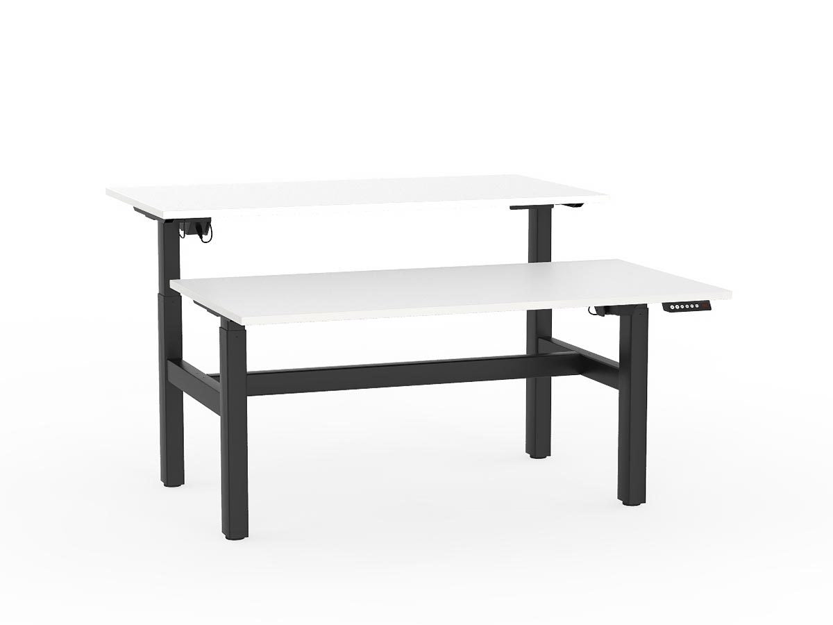 double sided electric height adjustable standing desk