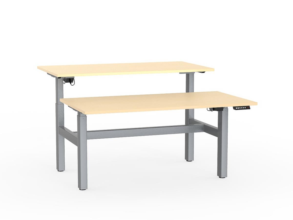 double sided electric height adjustable standing desk
