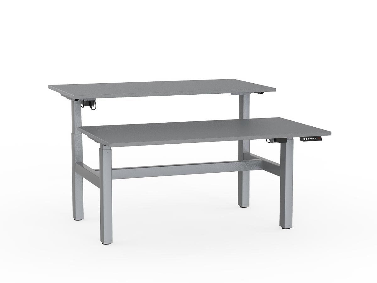 double sided electric height adjustable standing desk