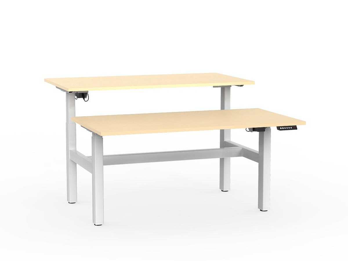 double sided electric height adjustable standing desk