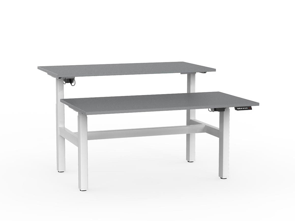 double sided electric height adjustable standing desk