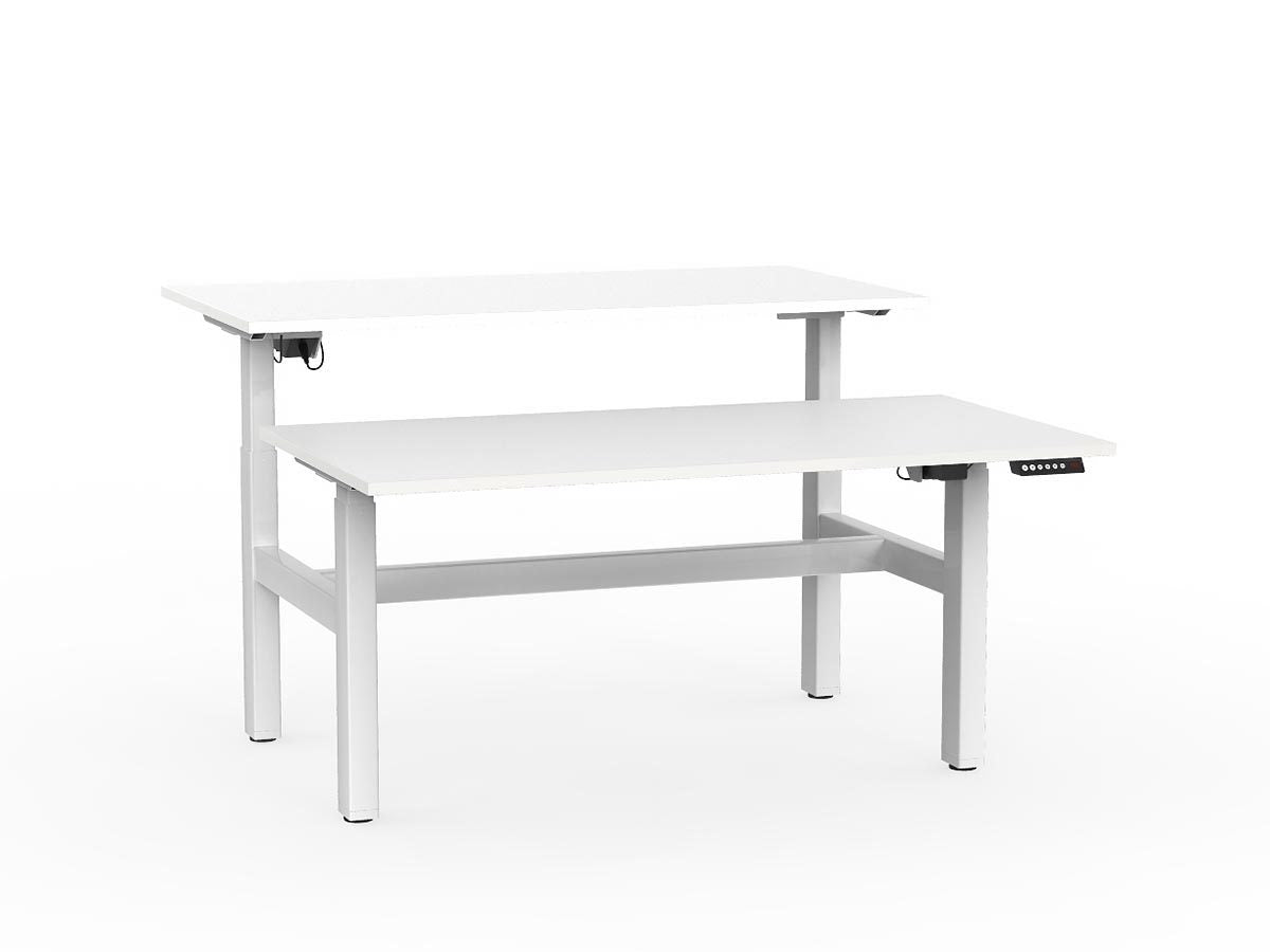 double sided electric height adjustable standing desk