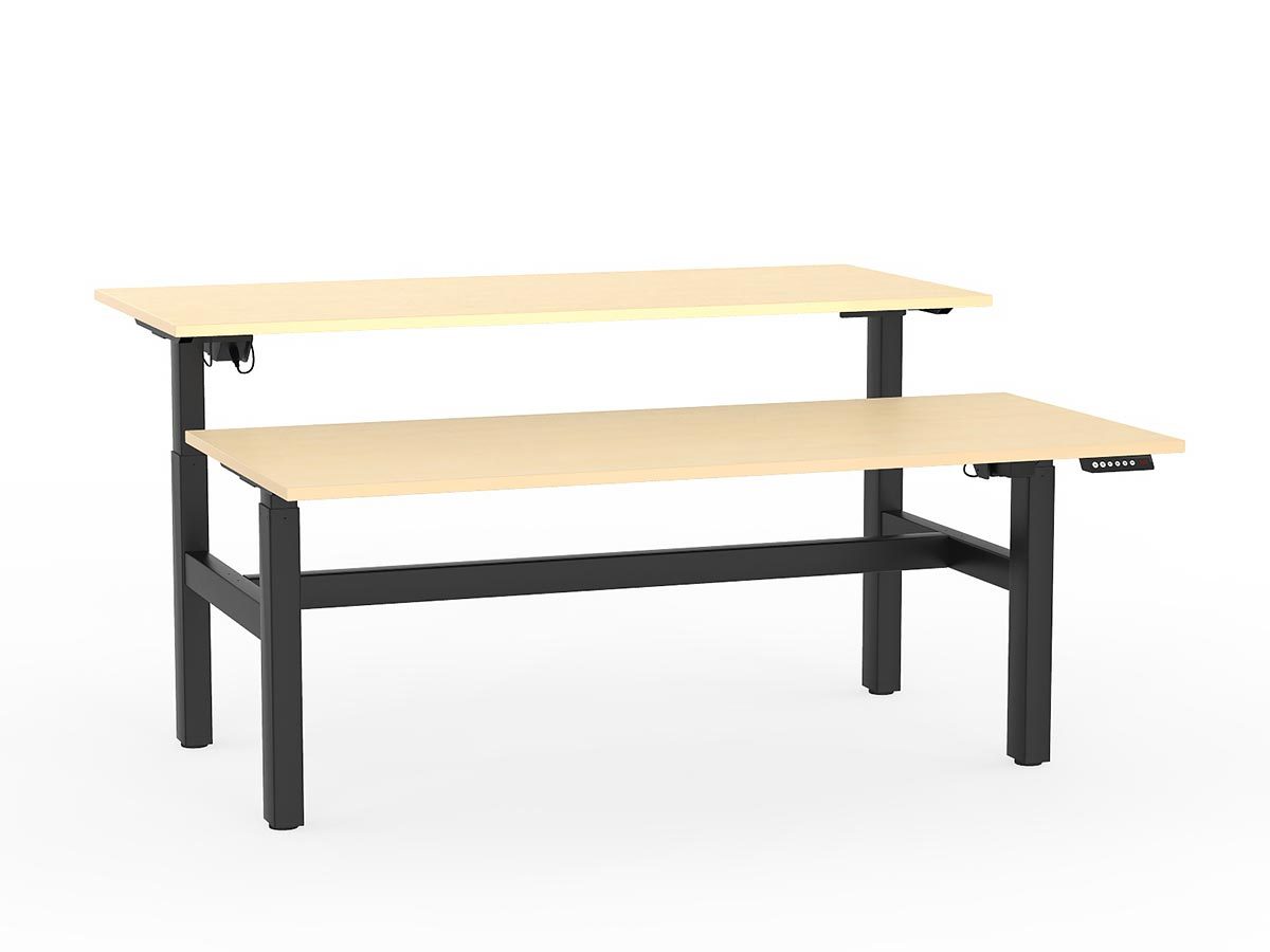 double sided electric height adjustable standing desk