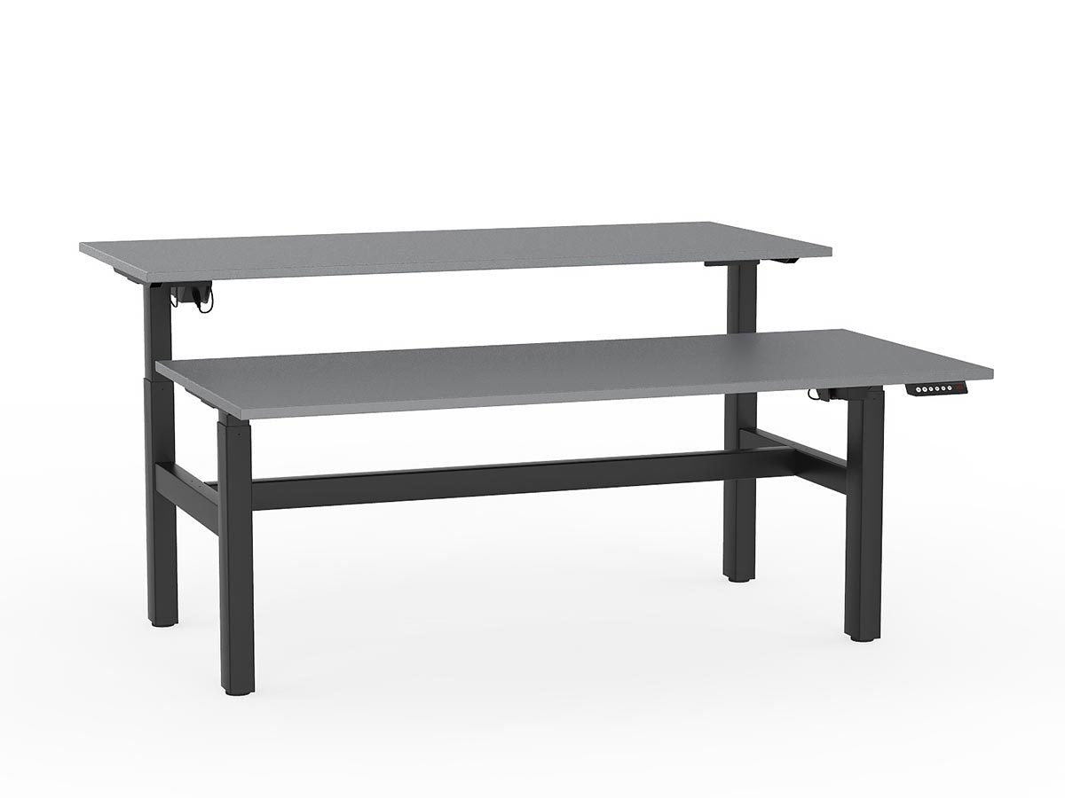 double sided electric height adjustable standing desk