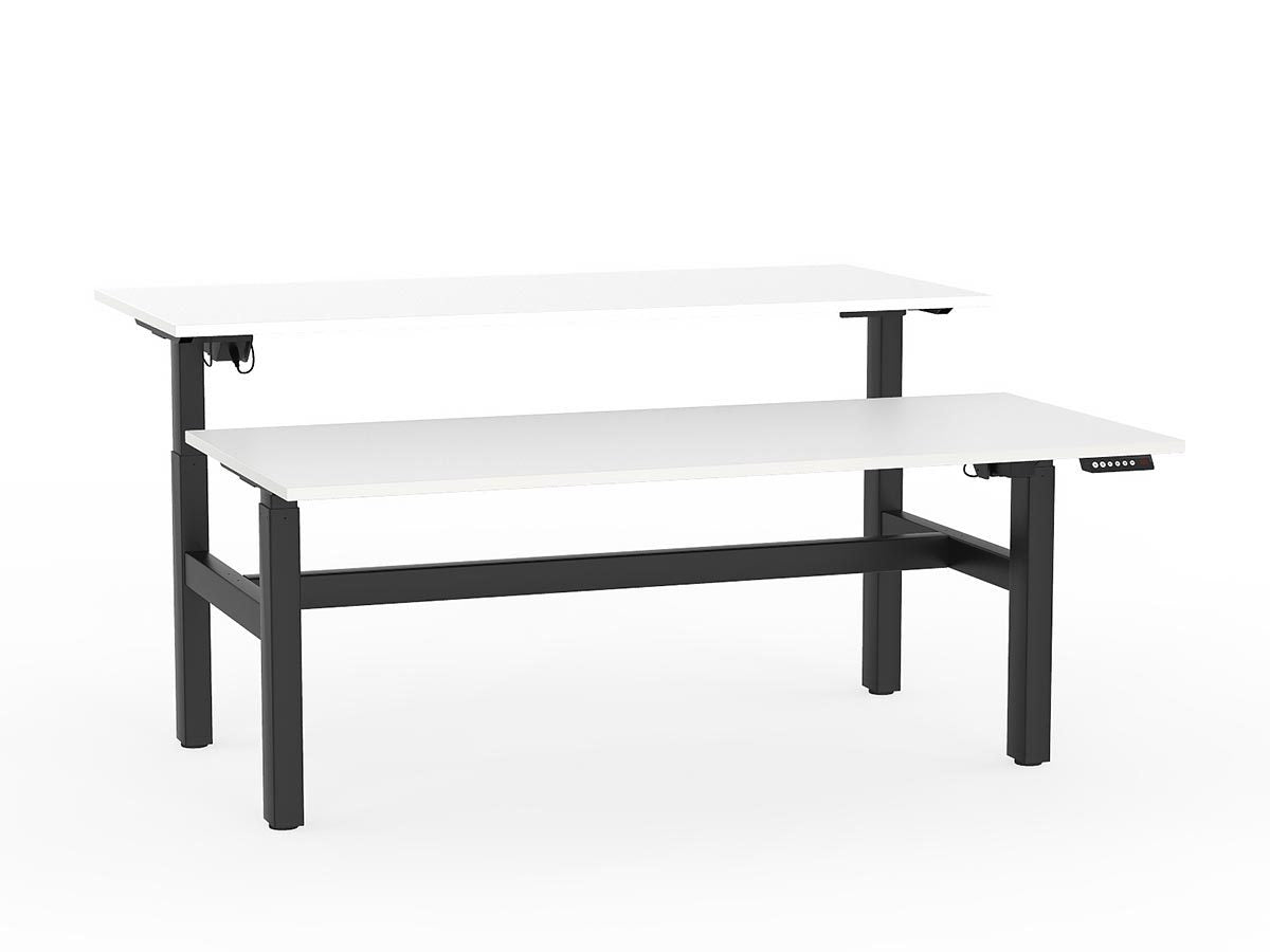 double sided electric height adjustable standing desk