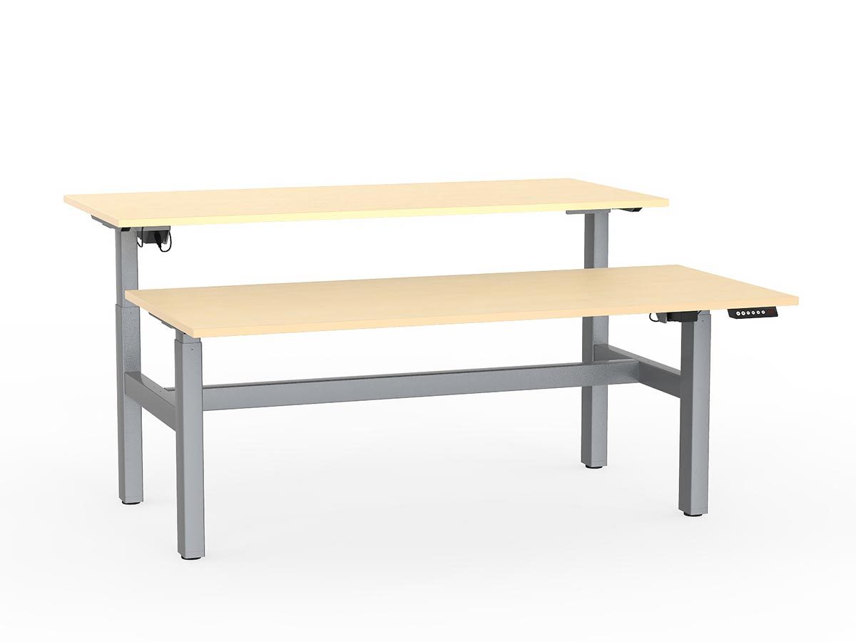 double sided electric height adjustable standing desk