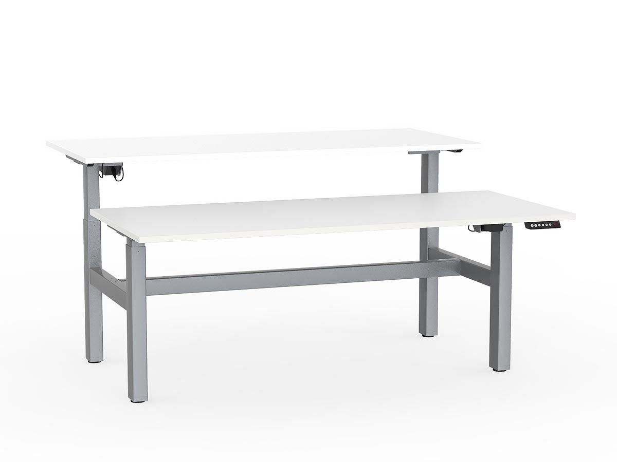 double sided electric height adjustable standing desk