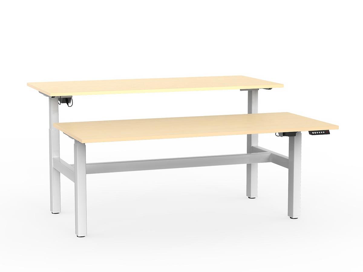 double sided electric height adjustable standing desk