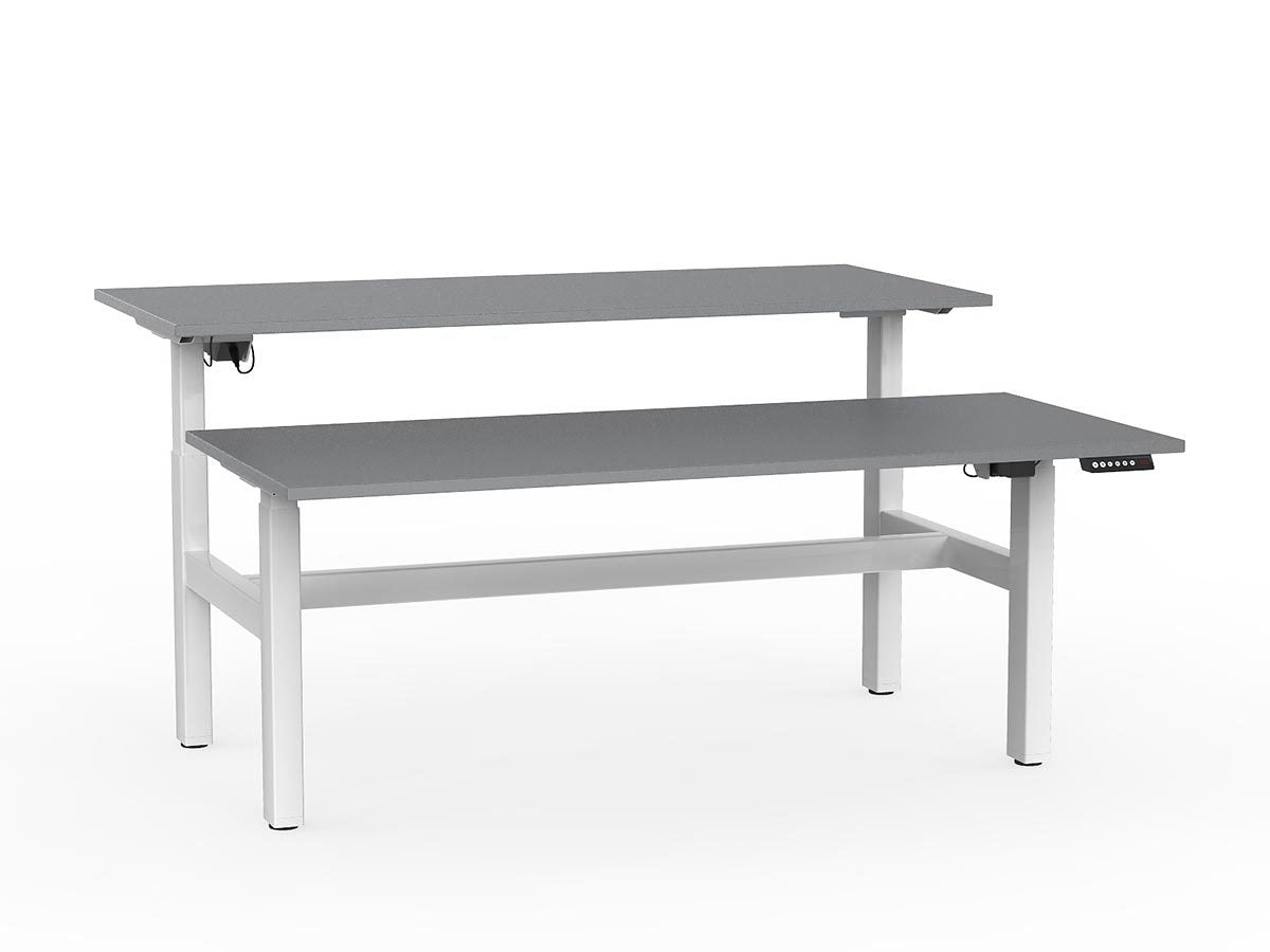 double sided electric height adjustable standing desk