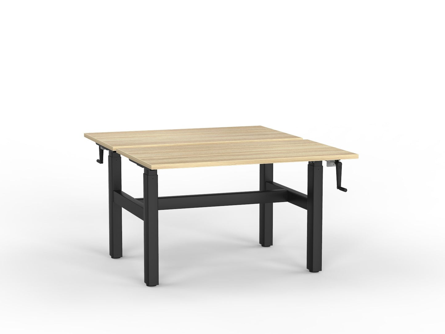 double sided manual height adjustable standing desk