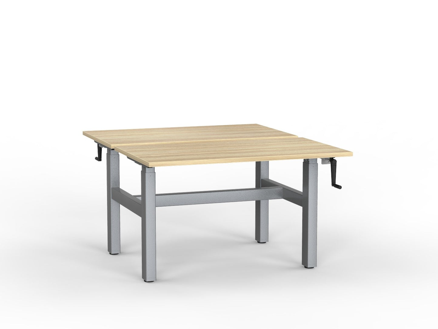 double sided manual height adjustable standing desk