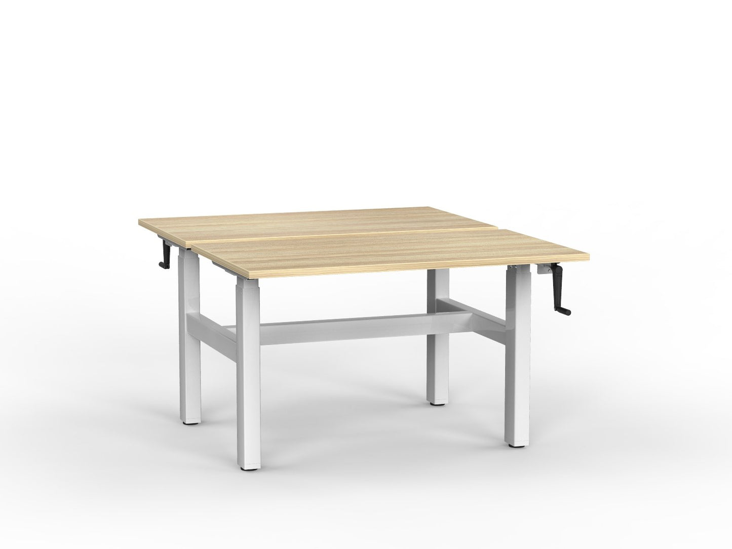double sided manual height adjustable standing desk