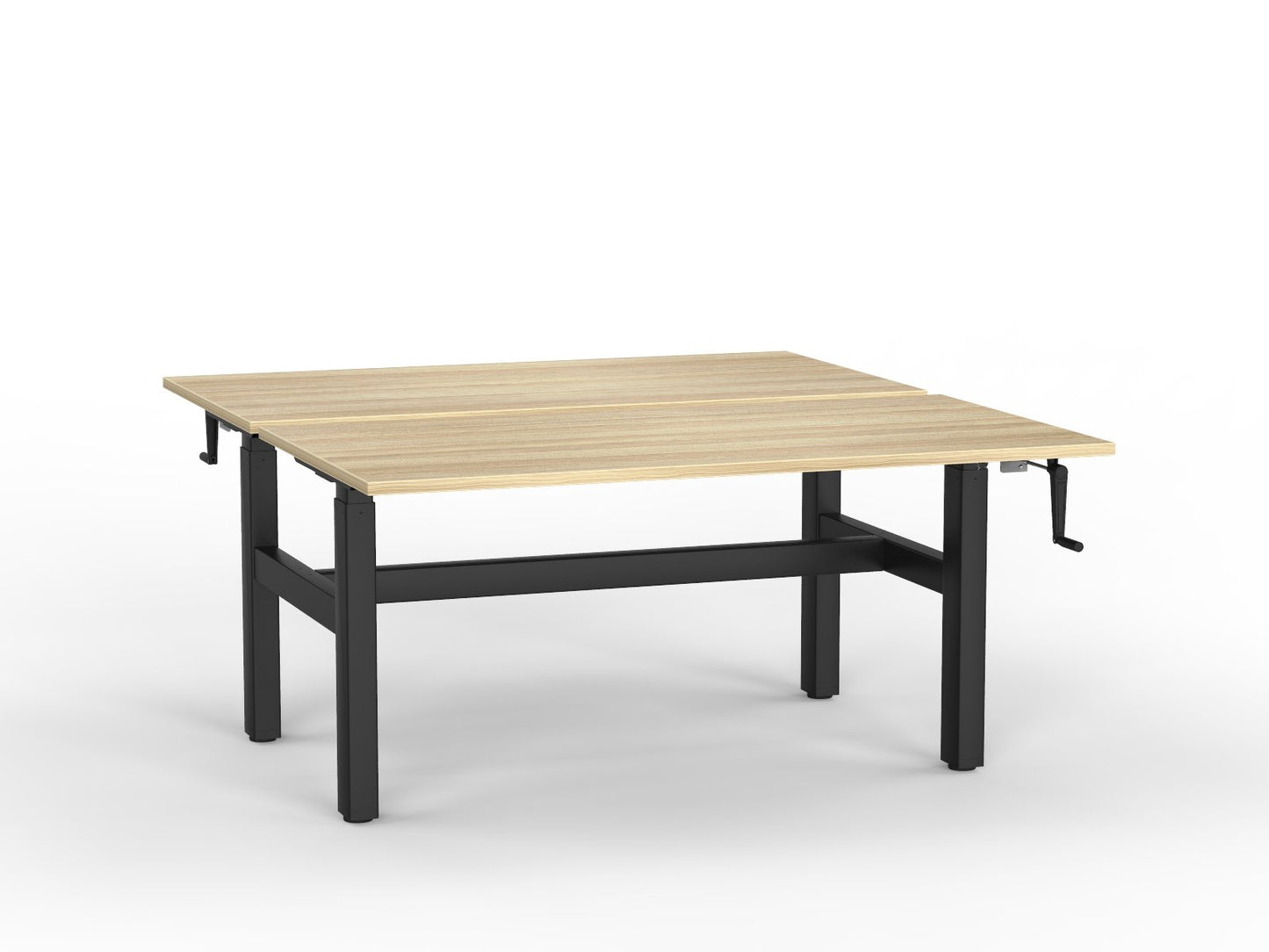 double sided manual height adjustable standing desk