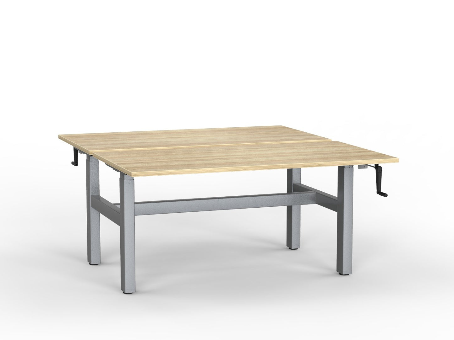 double sided manual height adjustable standing desk