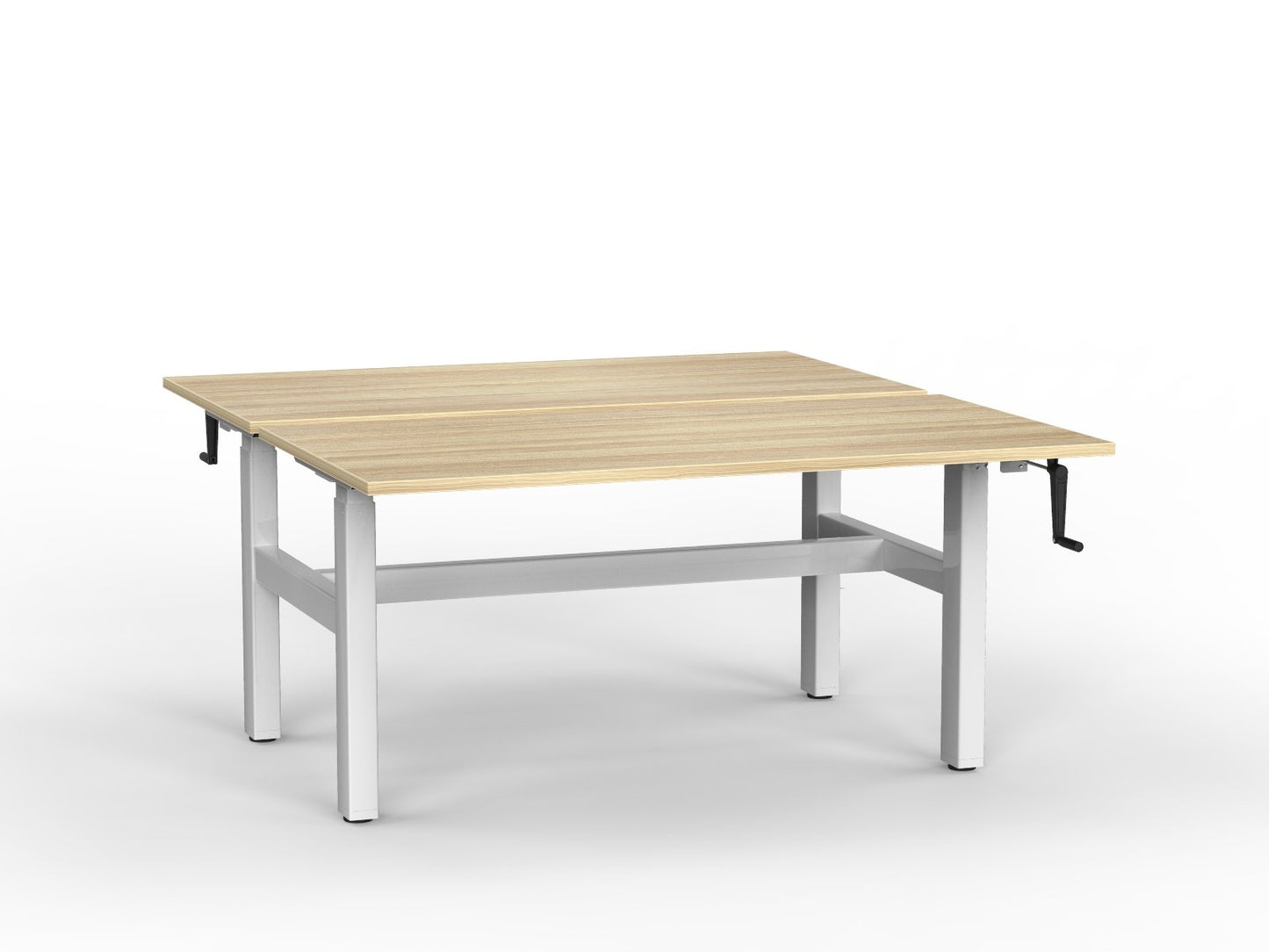 double sided manual height adjustable standing desk