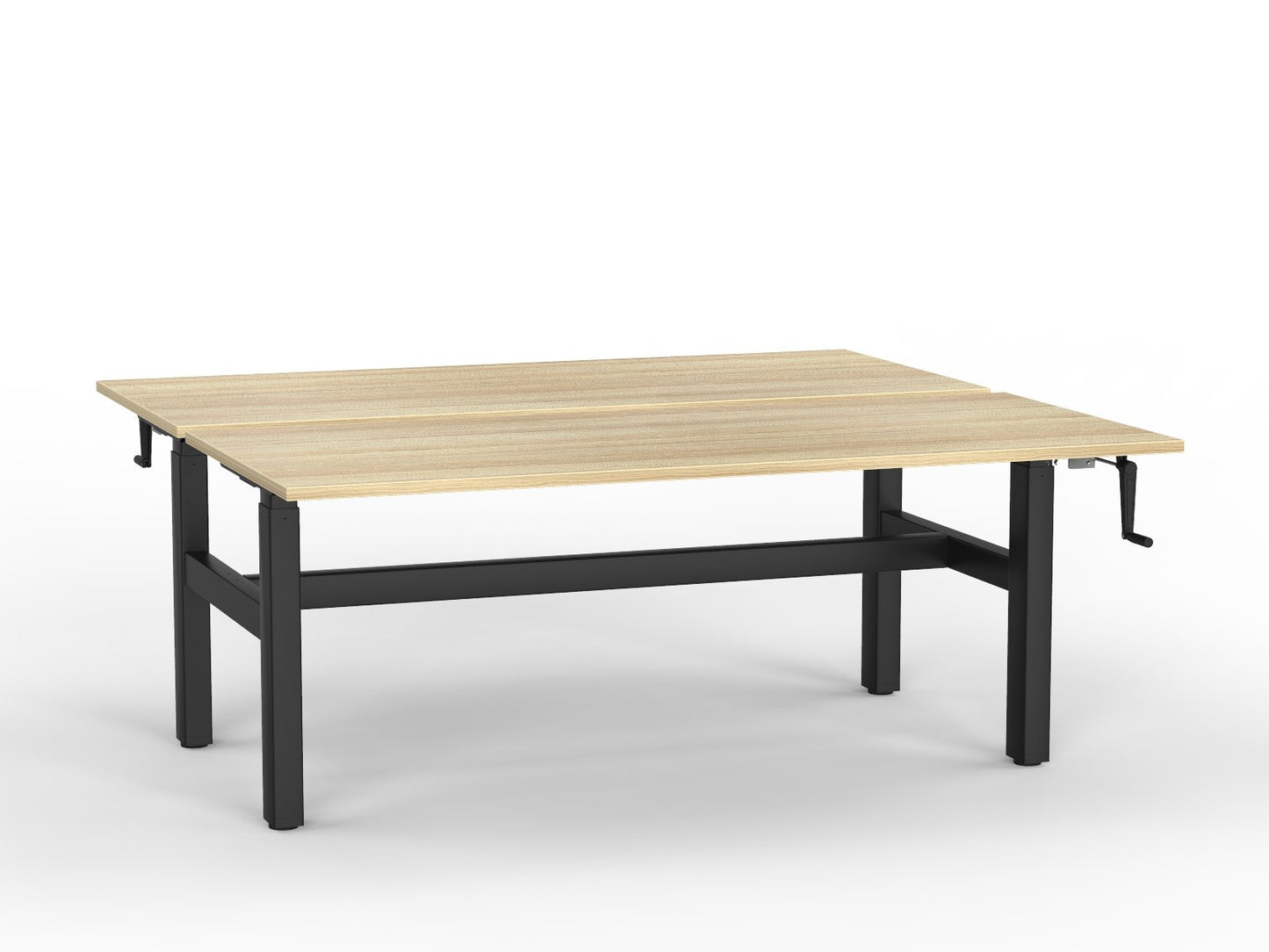 double sided manual height adjustable standing desk