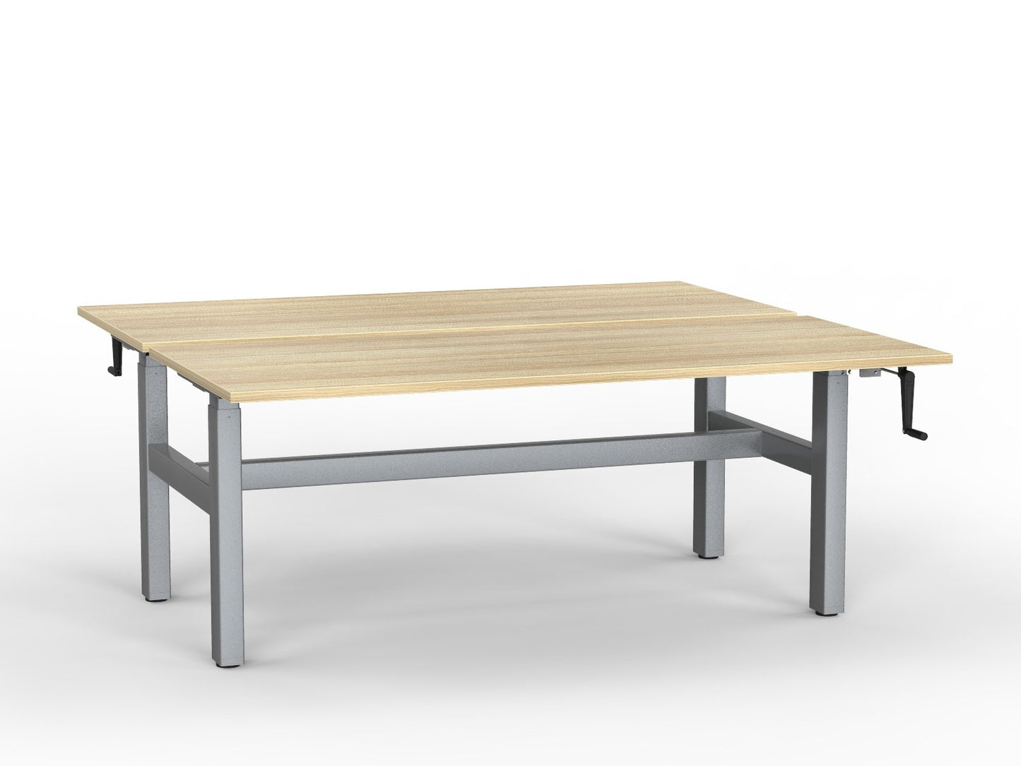 double sided manual height adjustable standing desk