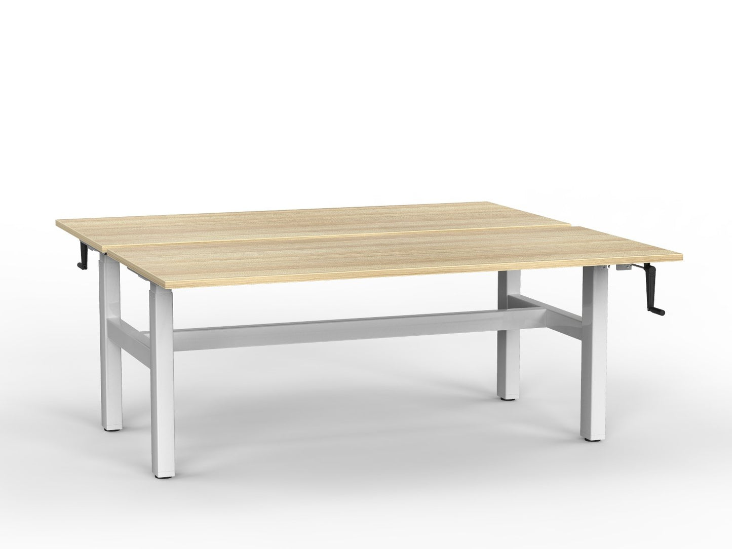 double sided manual height adjustable standing desk