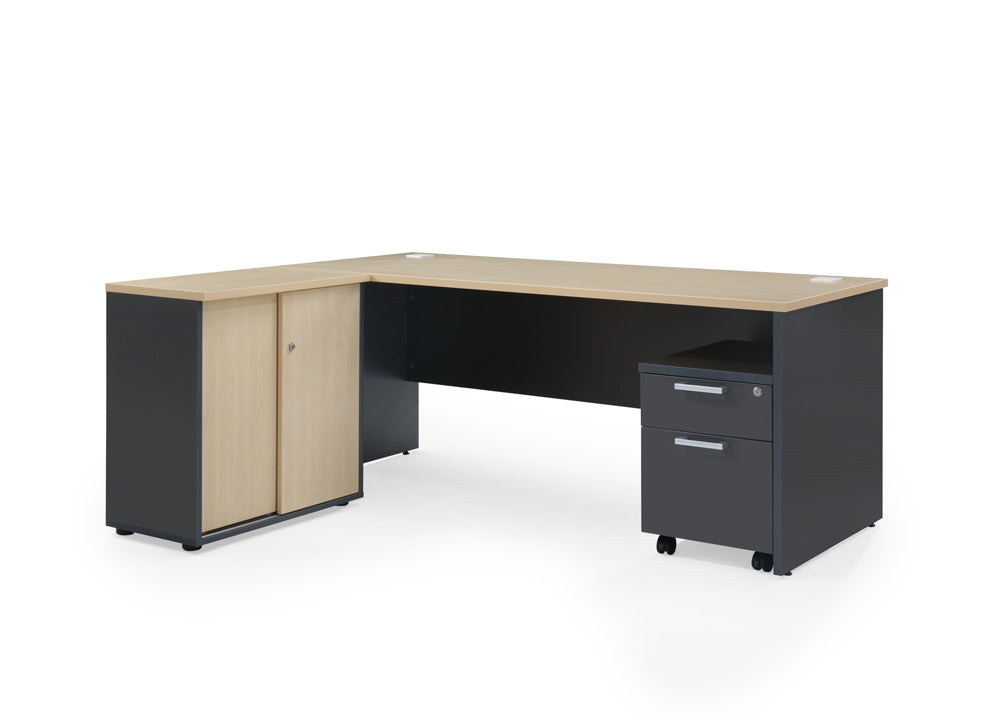 Milan Cupboard Maple/Dark Grey