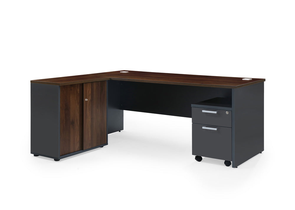Milan Cupboard Dark Oak/Dark Grey
