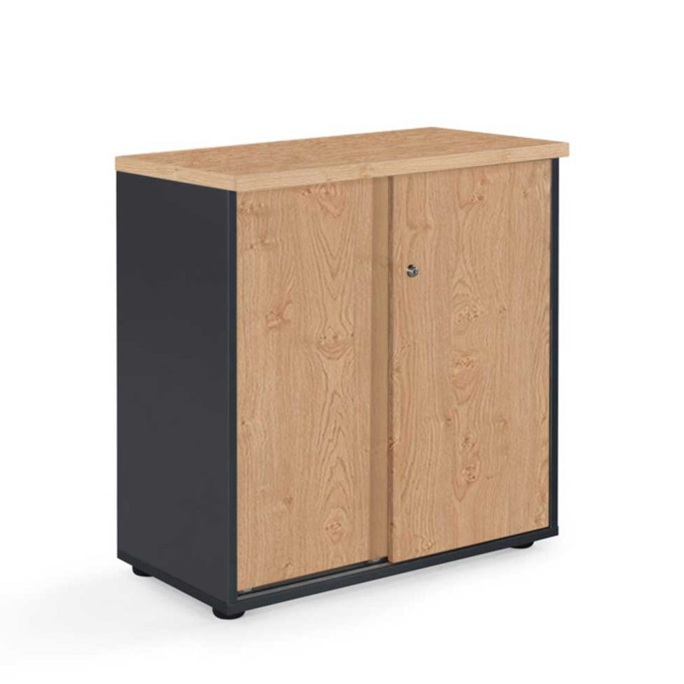 Milan Cupboard English Oak/Dark Grey