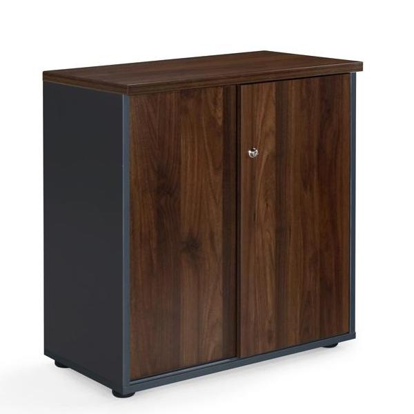 Office Cupboard Dark Oak and Grey