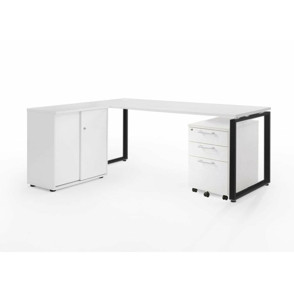 Ultimo Desk & Storage Combos Black Closed Metal Leg