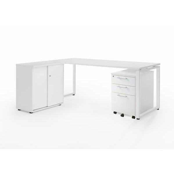 Ultimo Desk & Storage Combos White Closed Metal Leg