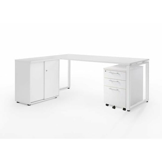 Ultimo Desk & Storage Combos White Closed Metal Leg