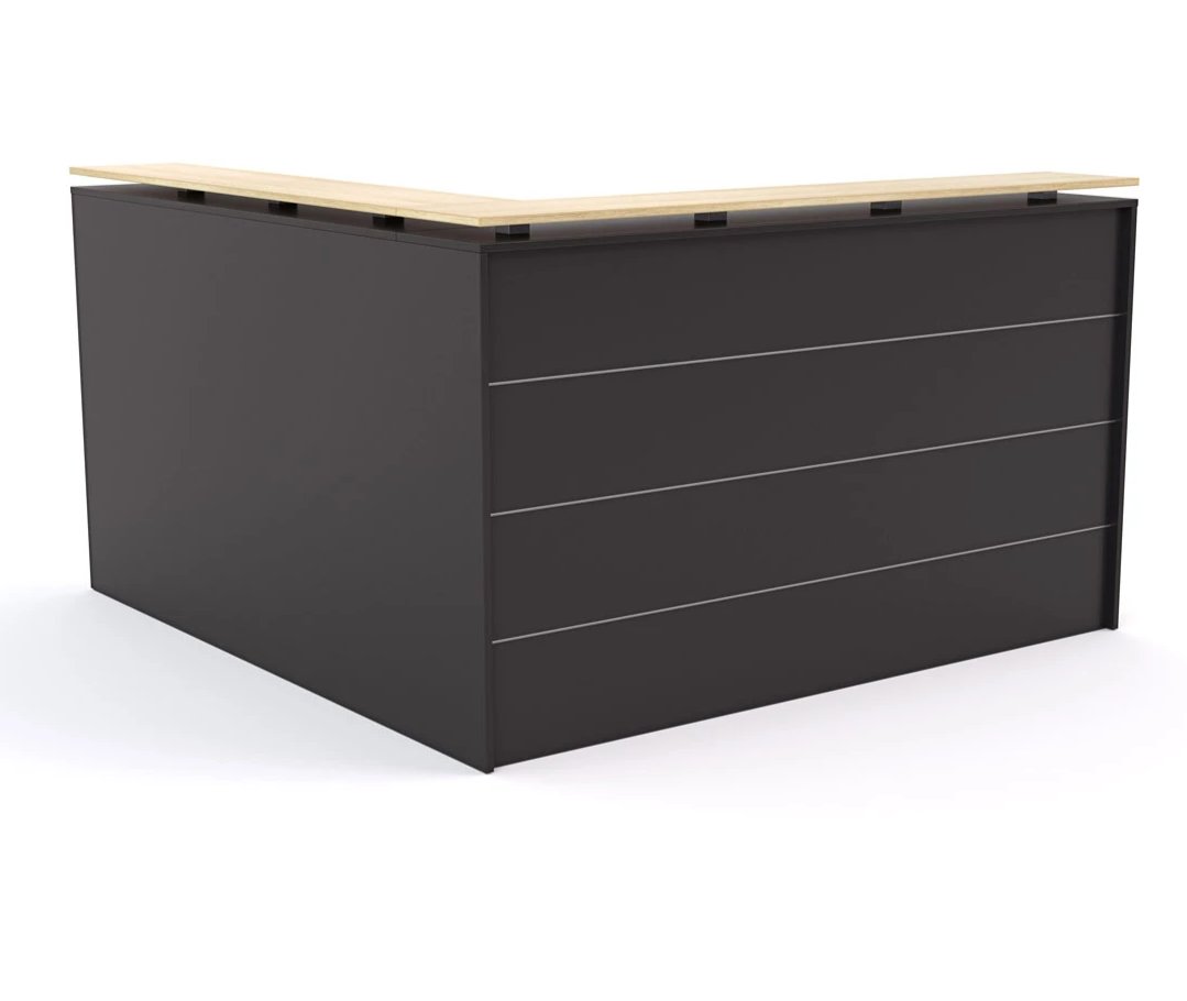 Reception desk Black with Atlantic Oak Wood Grain