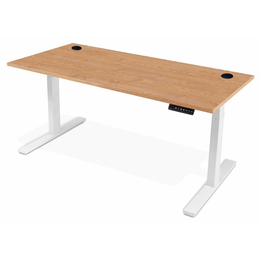 Standing Desk English Oak desktop White Legs