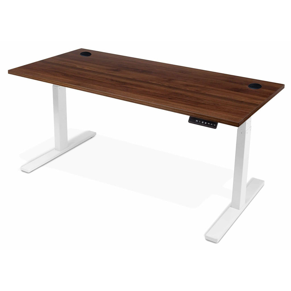 Standing Desk Dark Oak Top White Legs