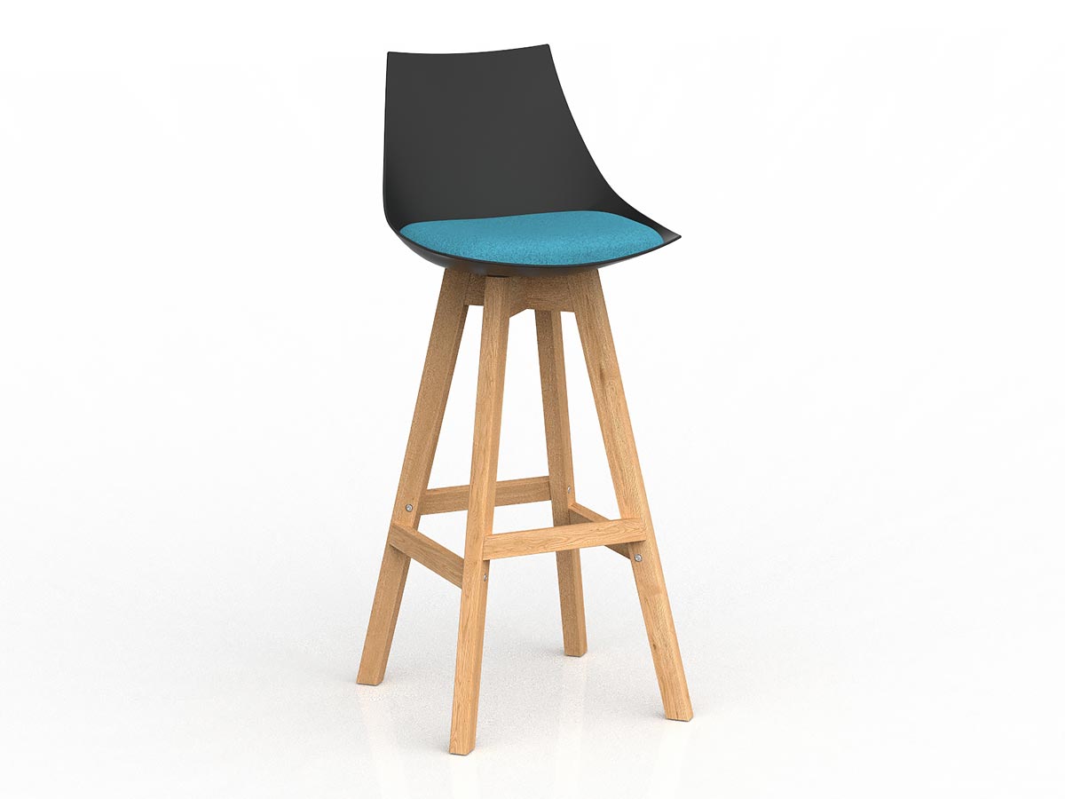 Luna Wooden Leg Barstool