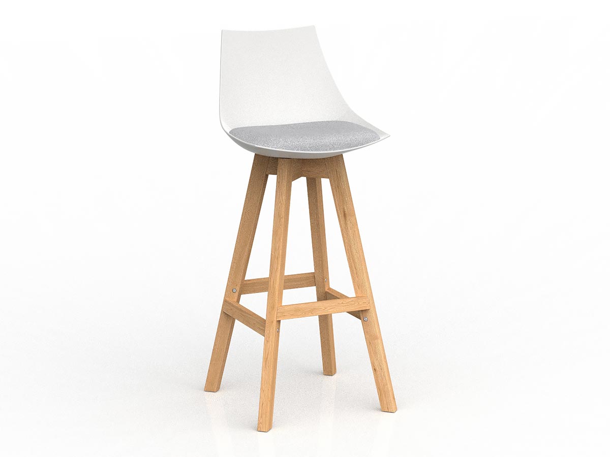 Luna Wooden Leg Barstool