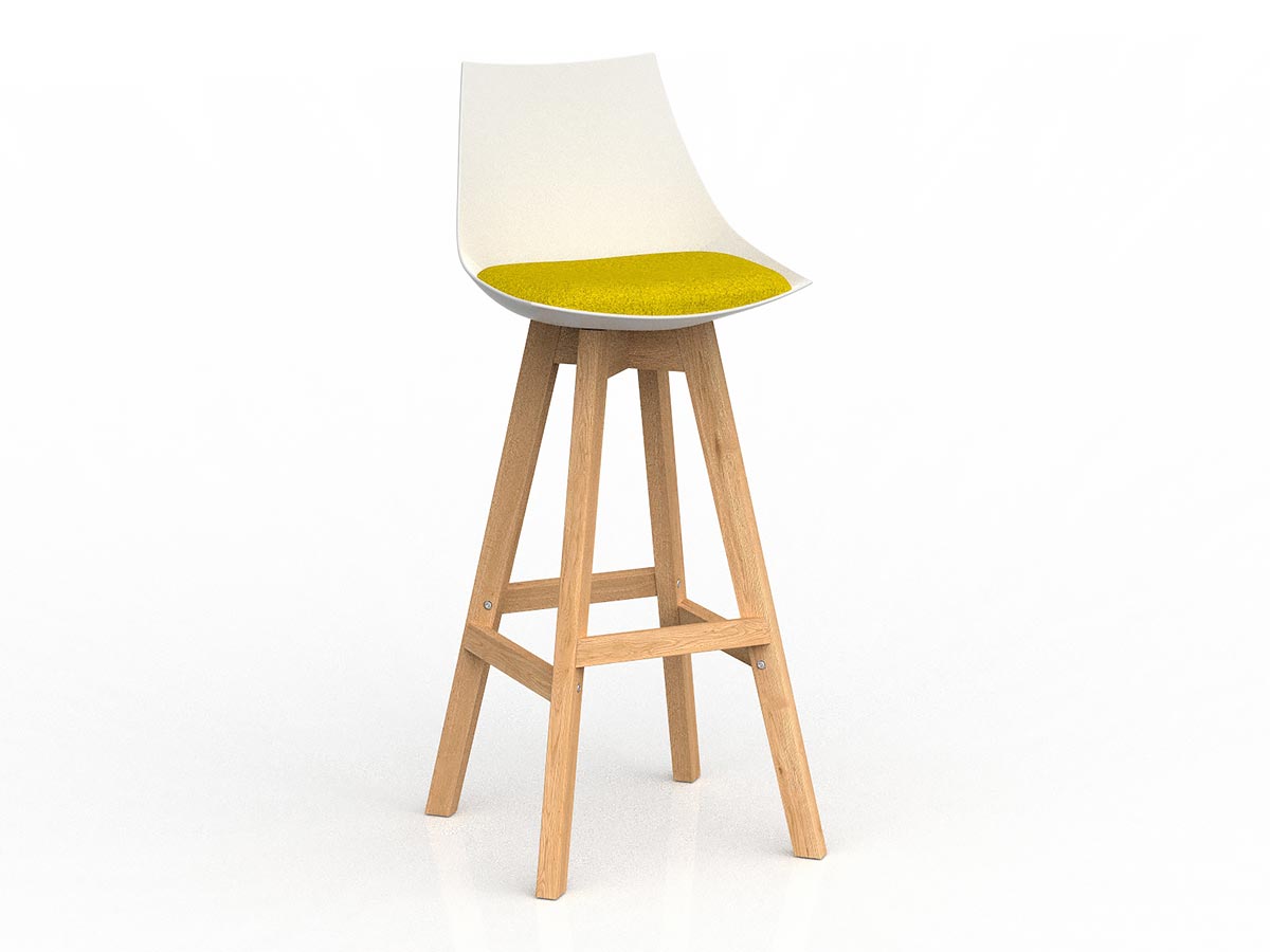 Luna Wooden Leg Barstool