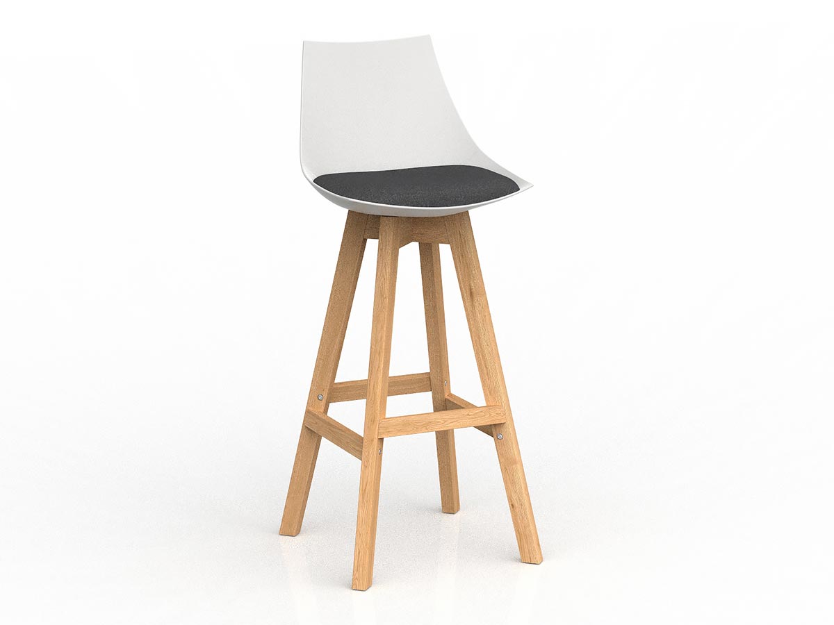 Luna Wooden Leg Barstool