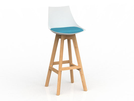 Luna Wooden Leg Barstool